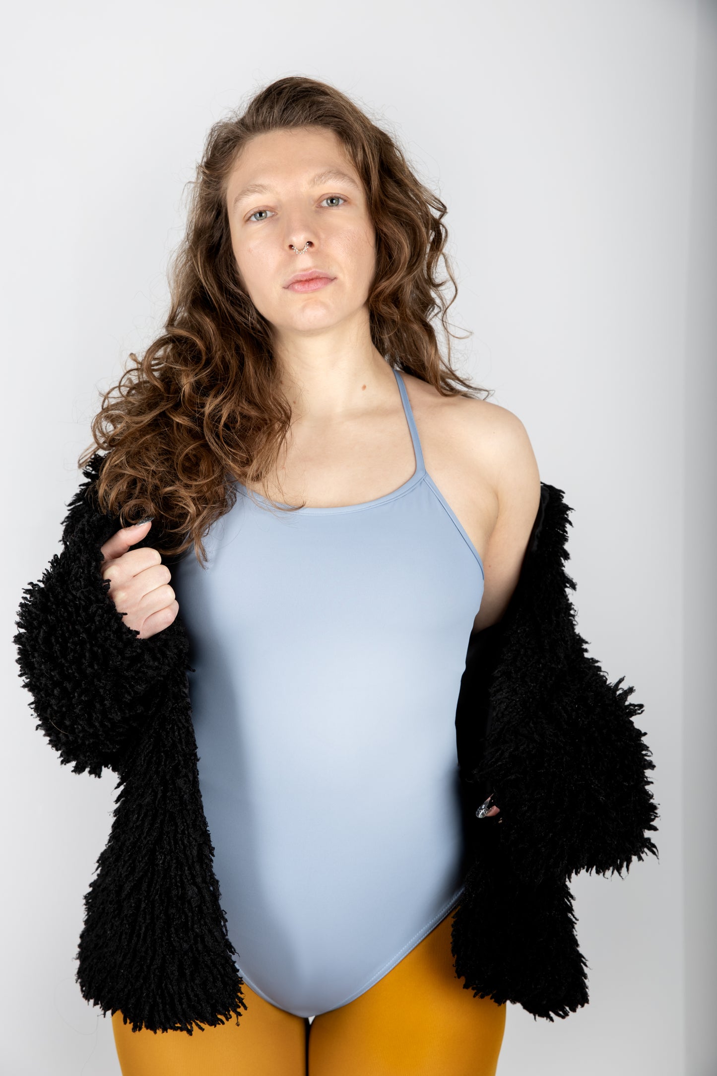 γαλάζιο κορμάκι με τιράντα χιαστί JULIET