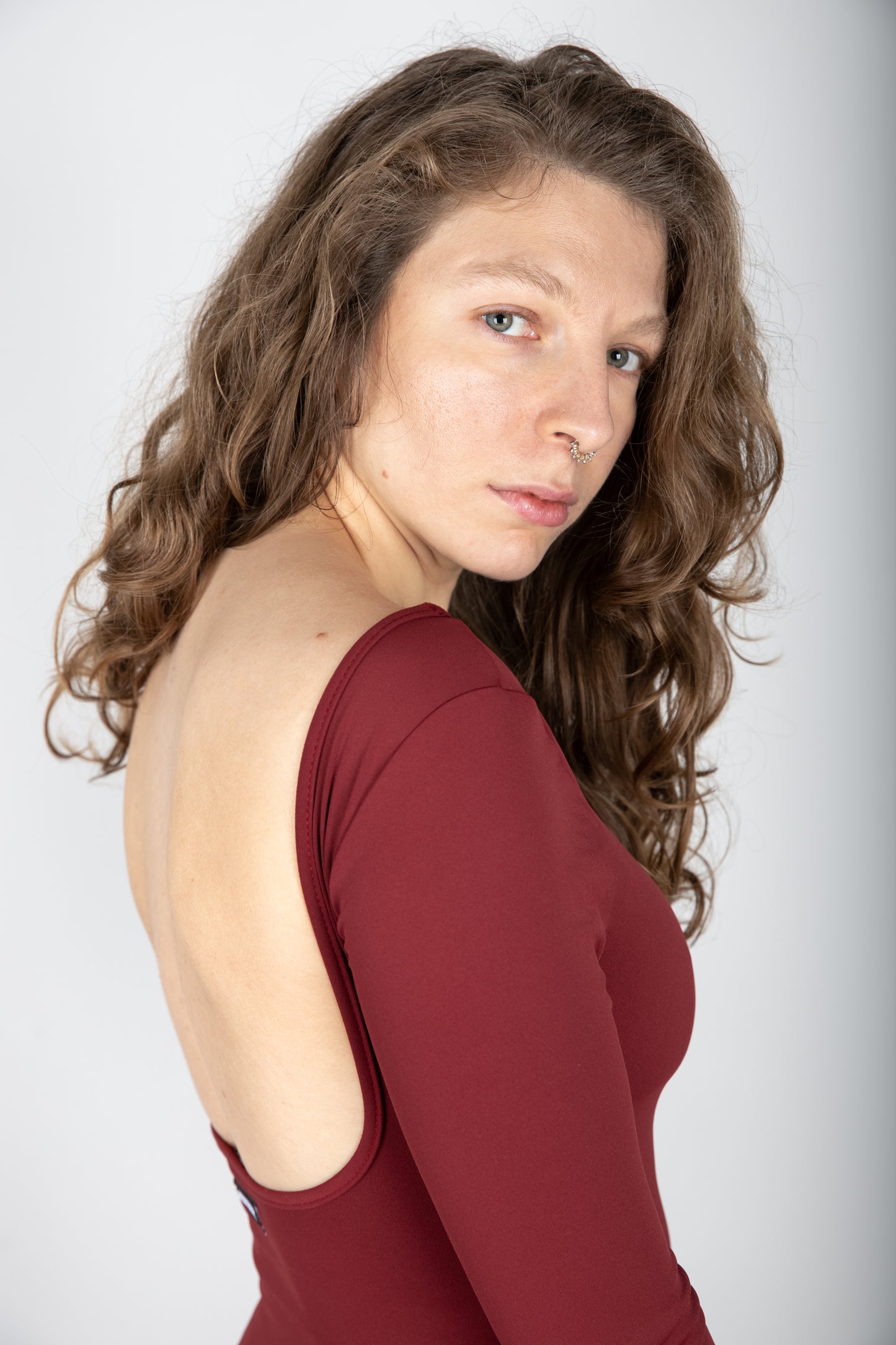 μπορντό μακρυμάνικο κορμάκι ΑΝΝΑ